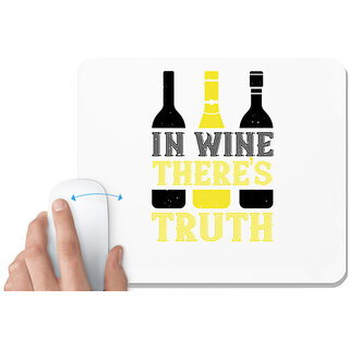                       UDNAG White Mousepad 'Wine | In wine ther's truth' for Computer / PC / Laptop [230 x 200 x 5mm]                                              