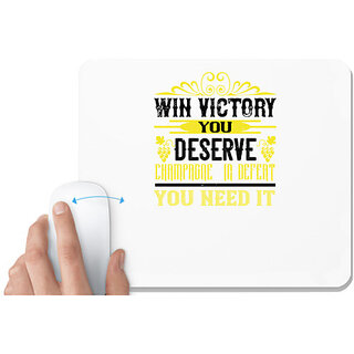                       UDNAG White Mousepad 'Wine | WIn victory you deserve champagne in defent' for Computer / PC / Laptop [230 x 200 x 5mm]                                              