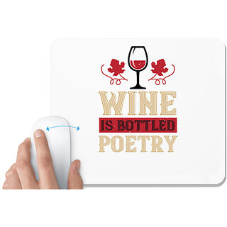                       UDNAG White Mousepad 'Wine | WINE is poetry' for Computer / PC / Laptop [230 x 200 x 5mm]                                              