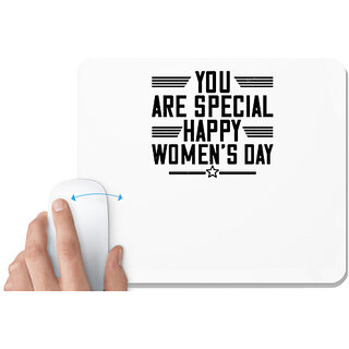                       UDNAG White Mousepad 'Womens Day | You are Special Happy Women's Day' for Computer / PC / Laptop [230 x 200 x 5mm]                                              