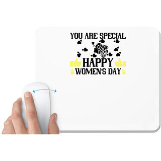                       UDNAG White Mousepad 'Womens Day | You are Special happy' for Computer / PC / Laptop [230 x 200 x 5mm]                                              