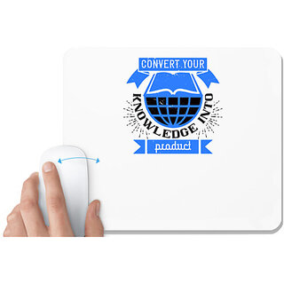                       UDNAG White Mousepad 'Job | Convert your knowledge into product' for Computer / PC / Laptop [230 x 200 x 5mm]                                              