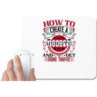                       UDNAG White Mousepad 'Job | How to create a website and get more traffic' for Computer / PC / Laptop [230 x 200 x 5mm]                                              