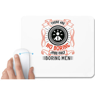                       UDNAG White Mousepad 'Job | The easiest job is wealth' for Computer / PC / Laptop [230 x 200 x 5mm]                                              
