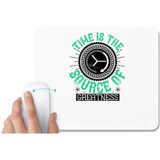                       UDNAG White Mousepad 'Job | Time is the source of greatness' for Computer / PC / Laptop [230 x 200 x 5mm]                                              