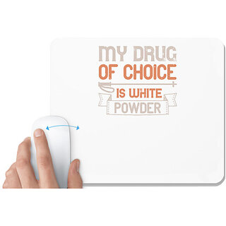                       UDNAG White Mousepad 'Skiing | My choice is white powder' for Computer / PC / Laptop [230 x 200 x 5mm]                                              