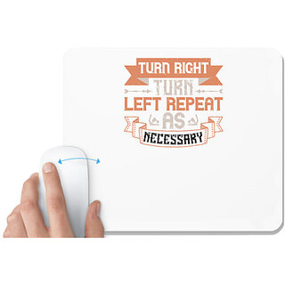                       UDNAG White Mousepad 'Skiing | Turn right. Turn left. Repeat as necessary' for Computer / PC / Laptop [230 x 200 x 5mm]                                              