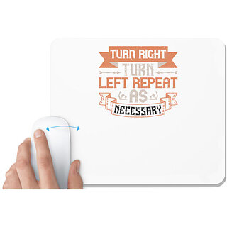                       UDNAG White Mousepad 'Skiing | Turn right. Turn left. Repeat as necessary' for Computer / PC / Laptop [230 x 200 x 5mm]                                              