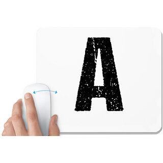                       UDNAG White Mousepad 'Alphabet | A' for Computer / PC / Laptop [230 x 200 x 5mm]                                              