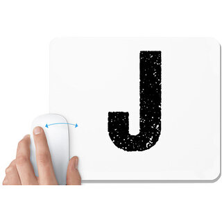                       UDNAG White Mousepad 'Alphabet | J' for Computer / PC / Laptop [230 x 200 x 5mm]                                              