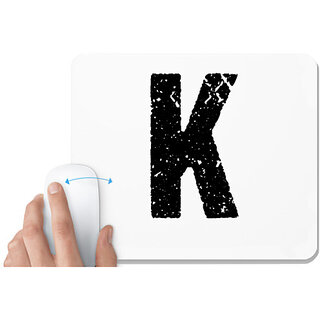                       UDNAG White Mousepad 'Alphabet | K' for Computer / PC / Laptop [230 x 200 x 5mm]                                              