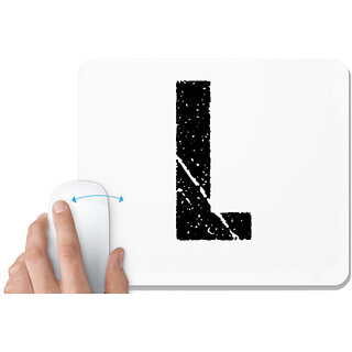                       UDNAG White Mousepad 'Alphabet | L' for Computer / PC / Laptop [230 x 200 x 5mm]                                              