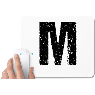                       UDNAG White Mousepad 'Alphabet | M' for Computer / PC / Laptop [230 x 200 x 5mm]                                              