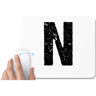                       UDNAG White Mousepad 'Alphabet | N' for Computer / PC / Laptop [230 x 200 x 5mm]                                              