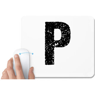                       UDNAG White Mousepad 'Alphabet | P' for Computer / PC / Laptop [230 x 200 x 5mm]                                              