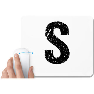                       UDNAG White Mousepad 'Alphabet | S' for Computer / PC / Laptop [230 x 200 x 5mm]                                              