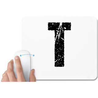                       UDNAG White Mousepad 'Alphabet | T' for Computer / PC / Laptop [230 x 200 x 5mm]                                              