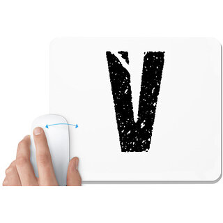                       UDNAG White Mousepad 'Alphabet | V' for Computer / PC / Laptop [230 x 200 x 5mm]                                              