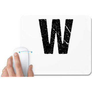                       UDNAG White Mousepad 'Alphabet | W' for Computer / PC / Laptop [230 x 200 x 5mm]                                              