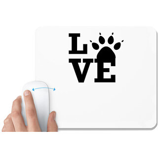                       UDNAG White Mousepad 'Dog | Love dog' for Computer / PC / Laptop [230 x 200 x 5mm]                                              