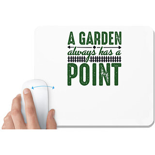                       UDNAG White Mousepad 'Gardening | A garden always has a point' for Computer / PC / Laptop [230 x 200 x 5mm]                                              