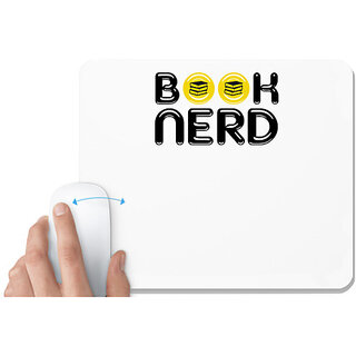                       UDNAG White Mousepad 'Reading | Book nerd' for Computer / PC / Laptop [230 x 200 x 5mm]                                              