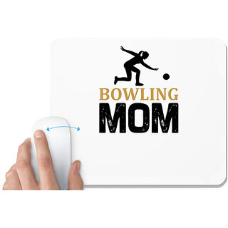                       UDNAG White Mousepad 'Bowling | Bowling Mom' for Computer / PC / Laptop [230 x 200 x 5mm]                                              