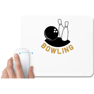                       UDNAG White Mousepad 'Bowling | Bowling' for Computer / PC / Laptop [230 x 200 x 5mm]                                              