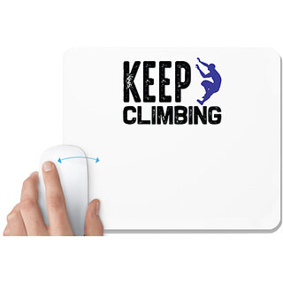                       UDNAG White Mousepad 'Climbing | Keep climbing' for Computer / PC / Laptop [230 x 200 x 5mm]                                              
