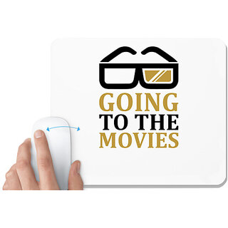                       UDNAG White Mousepad 'Television | Going to the movies' for Computer / PC / Laptop [230 x 200 x 5mm]                                              