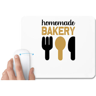                       UDNAG White Mousepad 'Cooking | Homemade Bakery' for Computer / PC / Laptop [230 x 200 x 5mm]                                              