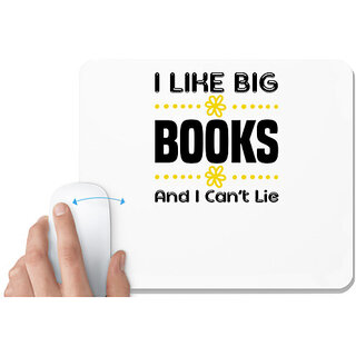                       UDNAG White Mousepad 'Reading | I like big books and i cant lie' for Computer / PC / Laptop [230 x 200 x 5mm]                                              