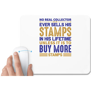                       UDNAG White Mousepad 'Stamp | Stamps in his lifetime' for Computer / PC / Laptop [230 x 200 x 5mm]                                              