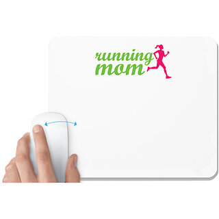                       UDNAG White Mousepad 'Running | Running mom' for Computer / PC / Laptop [230 x 200 x 5mm]                                              