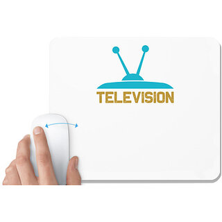                       UDNAG White Mousepad 'Television | Television' for Computer / PC / Laptop [230 x 200 x 5mm]                                              