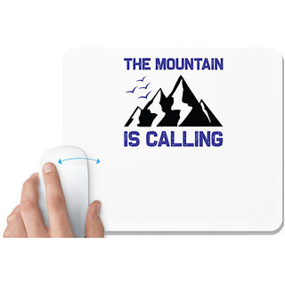                       UDNAG White Mousepad 'Climbing | The mountain is calling' for Computer / PC / Laptop [230 x 200 x 5mm]                                              