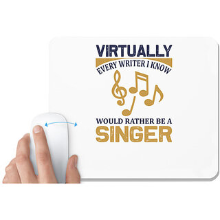                       UDNAG White Mousepad 'SInging | Virtually singer' for Computer / PC / Laptop [230 x 200 x 5mm]                                              