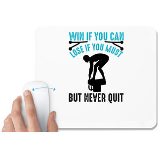                      UDNAG White Mousepad 'Gaming | Win if you can lose if you must' for Computer / PC / Laptop [230 x 200 x 5mm]                                              