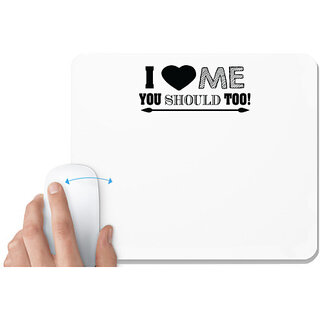                       UDNAG White Mousepad 'Pizza | i love pizza' for Computer / PC / Laptop [230 x 200 x 5mm]                                              