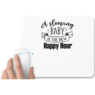                       UDNAG White Mousepad 'Baby | A Sleeping Baby' for Computer / PC / Laptop [230 x 200 x 5mm]                                              