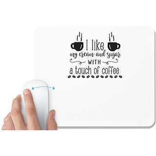                       UDNAG White Mousepad 'Coffee | A Touch of Coffee' for Computer / PC / Laptop [230 x 200 x 5mm]                                              