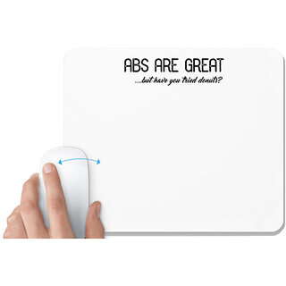                       UDNAG White Mousepad 'Donuts | absaregreat' for Computer / PC / Laptop [230 x 200 x 5mm]                                              