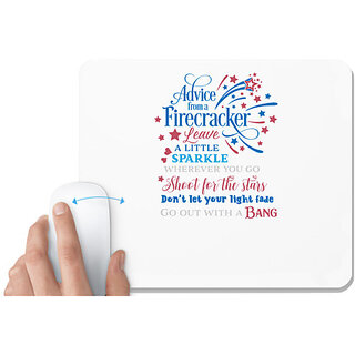                       UDNAG White Mousepad 'Advice | Advice from a Firecracker' for Computer / PC / Laptop [230 x 200 x 5mm]                                              