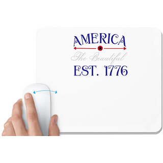                       UDNAG White Mousepad 'America | America The Beautiful' for Computer / PC / Laptop [230 x 200 x 5mm]                                              