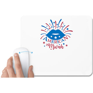                       UDNAG White Mousepad 'America | American Mwah' for Computer / PC / Laptop [230 x 200 x 5mm]                                              