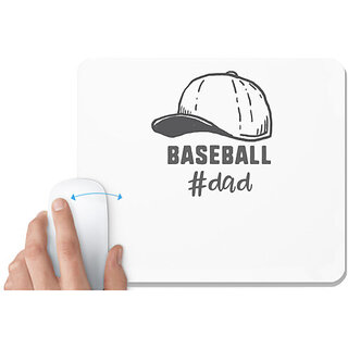                       UDNAG White Mousepad 'Father | Baseball Dad' for Computer / PC / Laptop [230 x 200 x 5mm]                                              