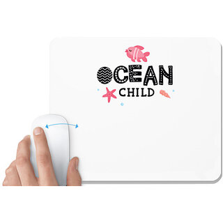                       UDNAG White Mousepad 'Sea | Ocean child' for Computer / PC / Laptop [230 x 200 x 5mm]                                              