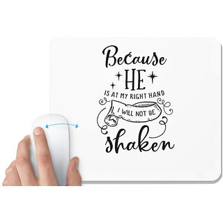                       UDNAG White Mousepad 'Right hand | Because He is At My Right Hand' for Computer / PC / Laptop [230 x 200 x 5mm]                                              
