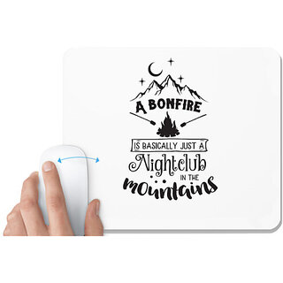                       UDNAG White Mousepad 'Adventure | Bonfire' for Computer / PC / Laptop [230 x 200 x 5mm]                                              