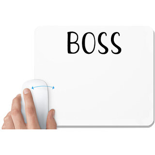                       UDNAG White Mousepad 'Boss | Boss' for Computer / PC / Laptop [230 x 200 x 5mm]                                              